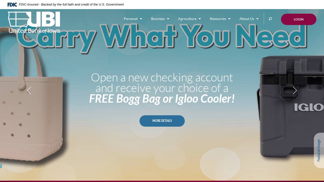 United Bank OF Iowa website screenshot