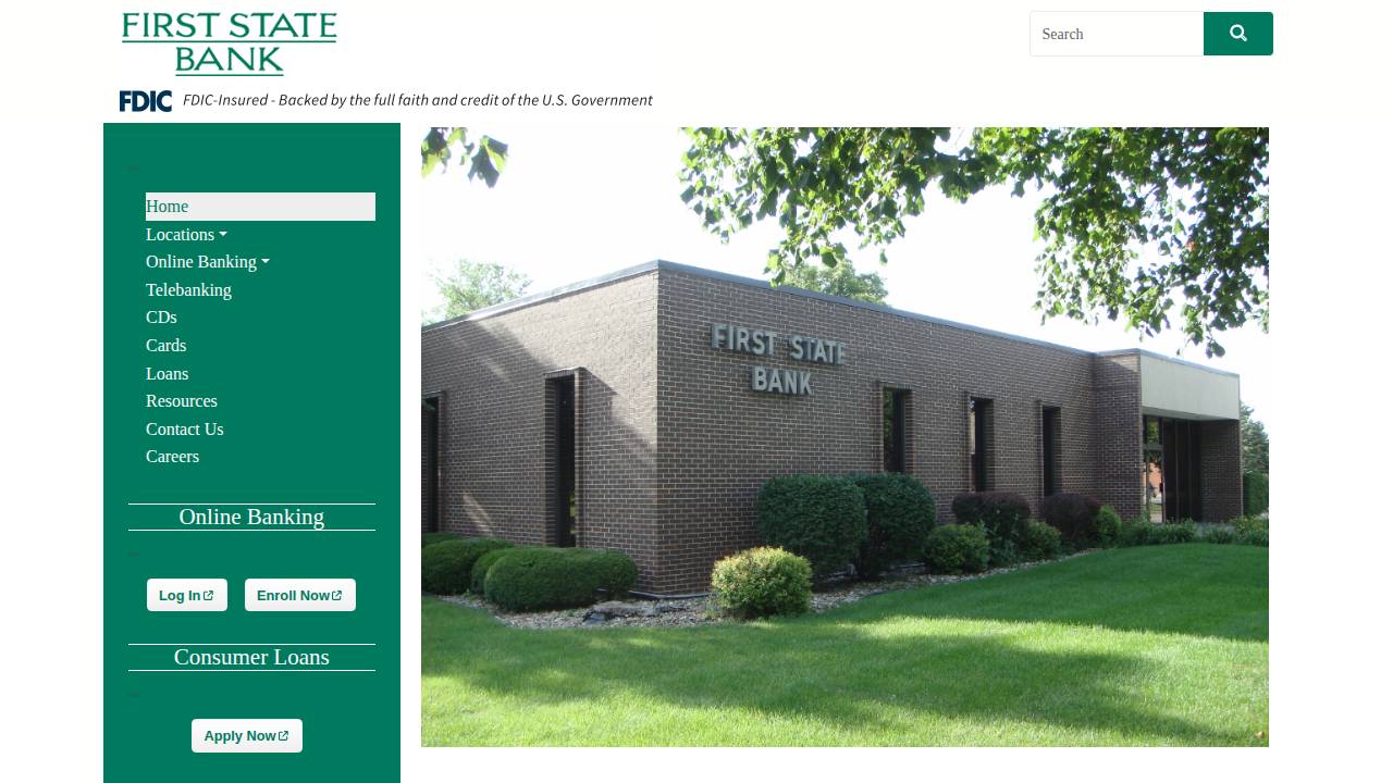 First State Bank OF Stuart, First State Bank website screenshot