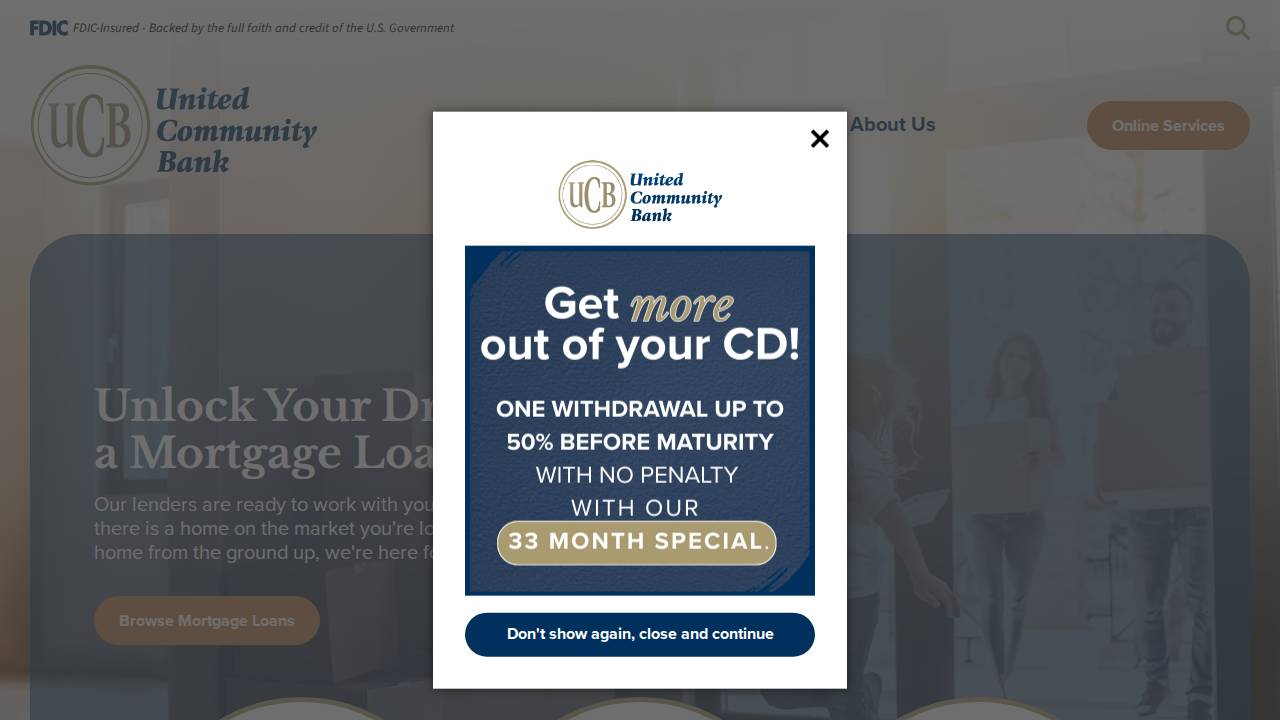 United Community Bank website screenshot