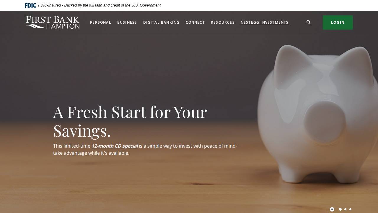 First Bank Hampton website screenshot