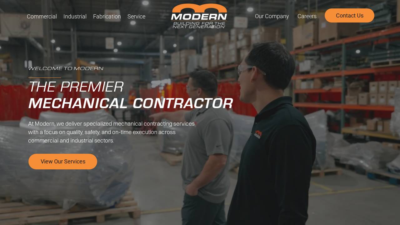 Modern Piping INC website screenshot