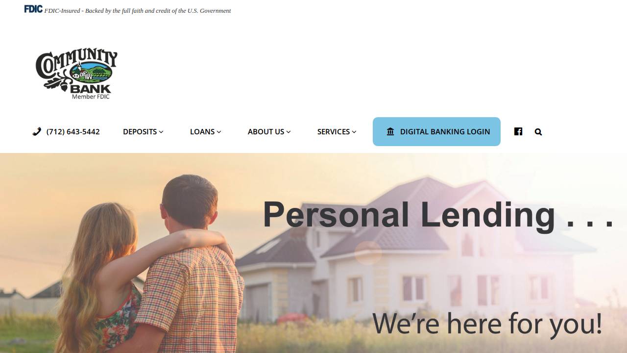 Community Bank website screenshot