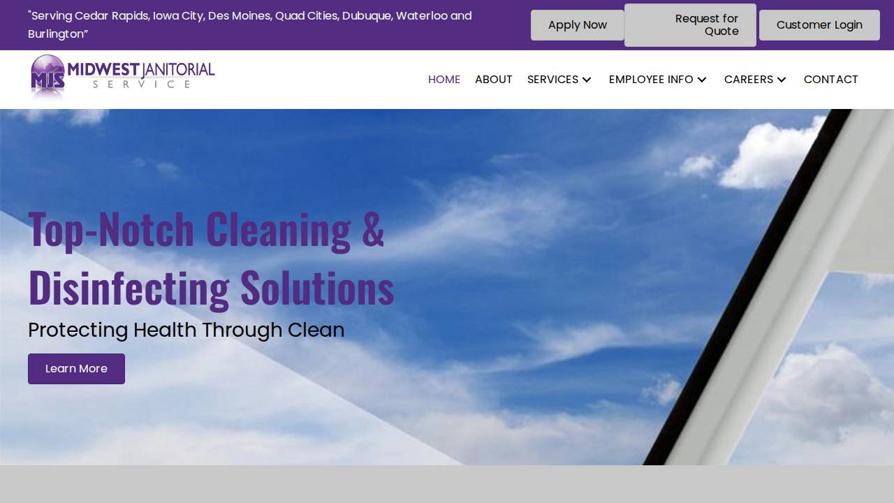 Midwest Janitorial Service INC website screenshot