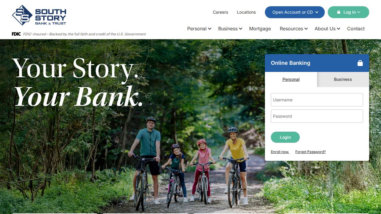 South Story Bank & Trust website screenshot