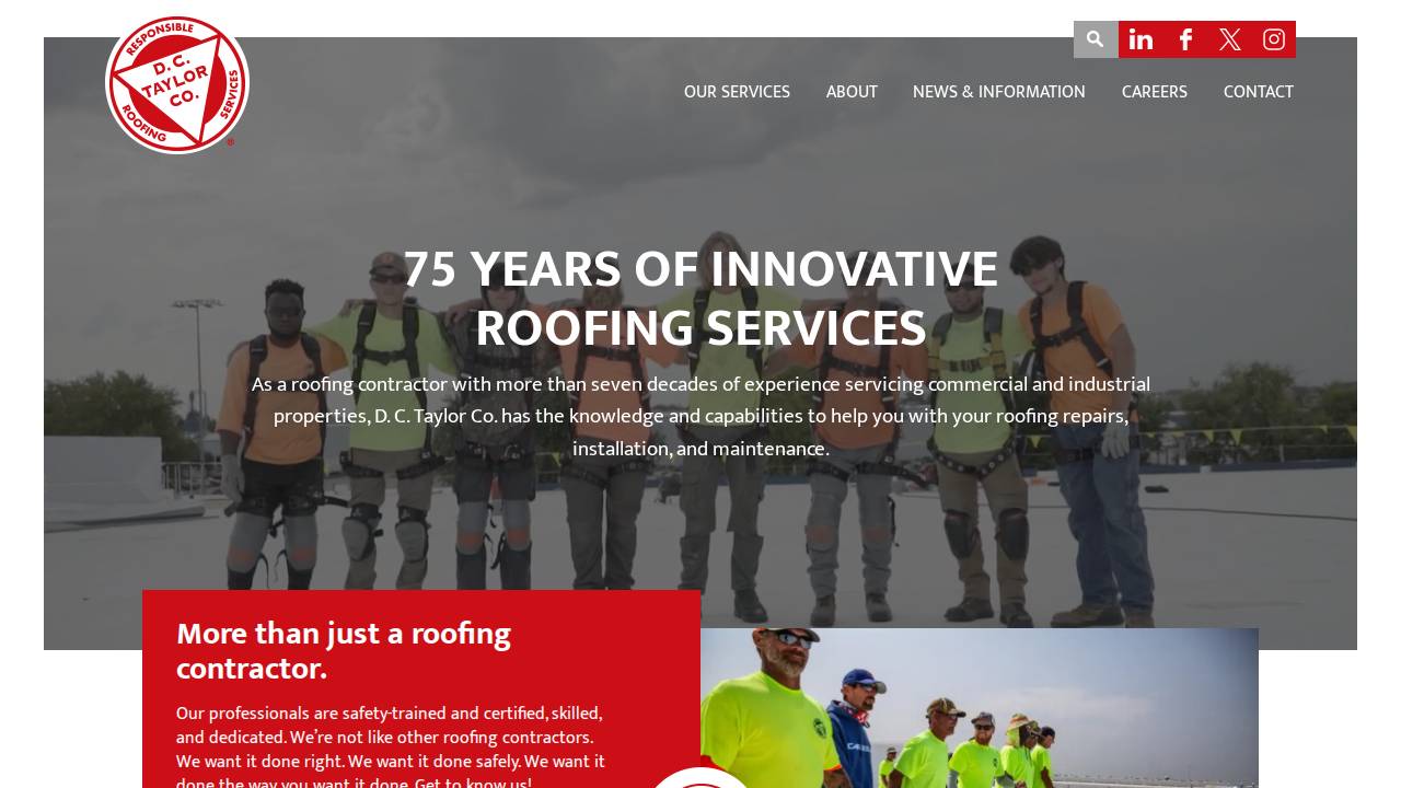 D C Taylor CO website screenshot