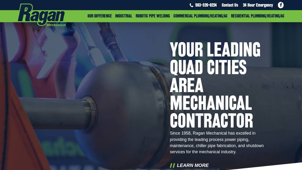 Ragan Mechanical INC website screenshot