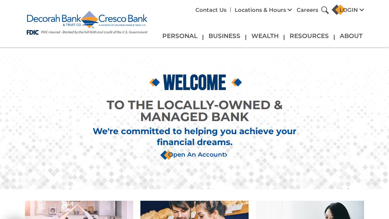 Decorah Bank & Trust CO website screenshot