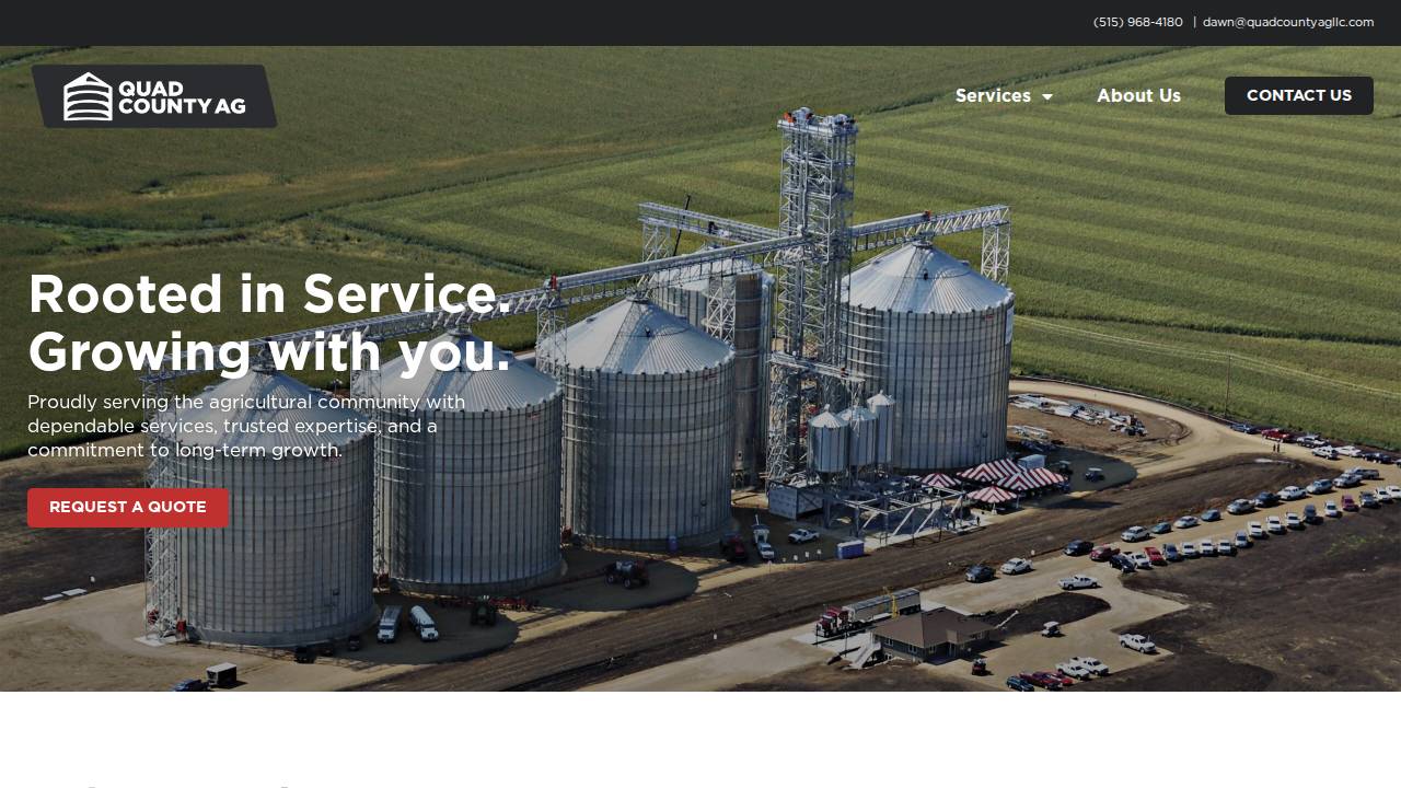 Quad County Grain INC website screenshot