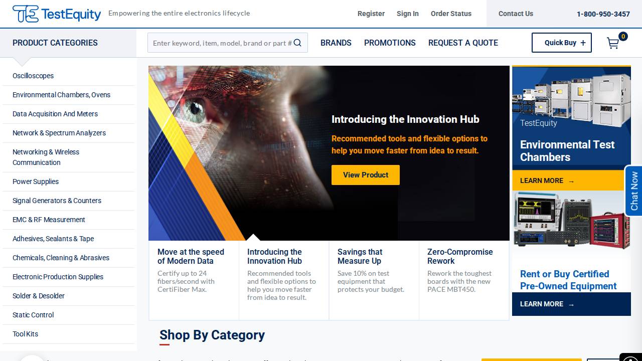 Tektronix INC AND Affiliates website screenshot