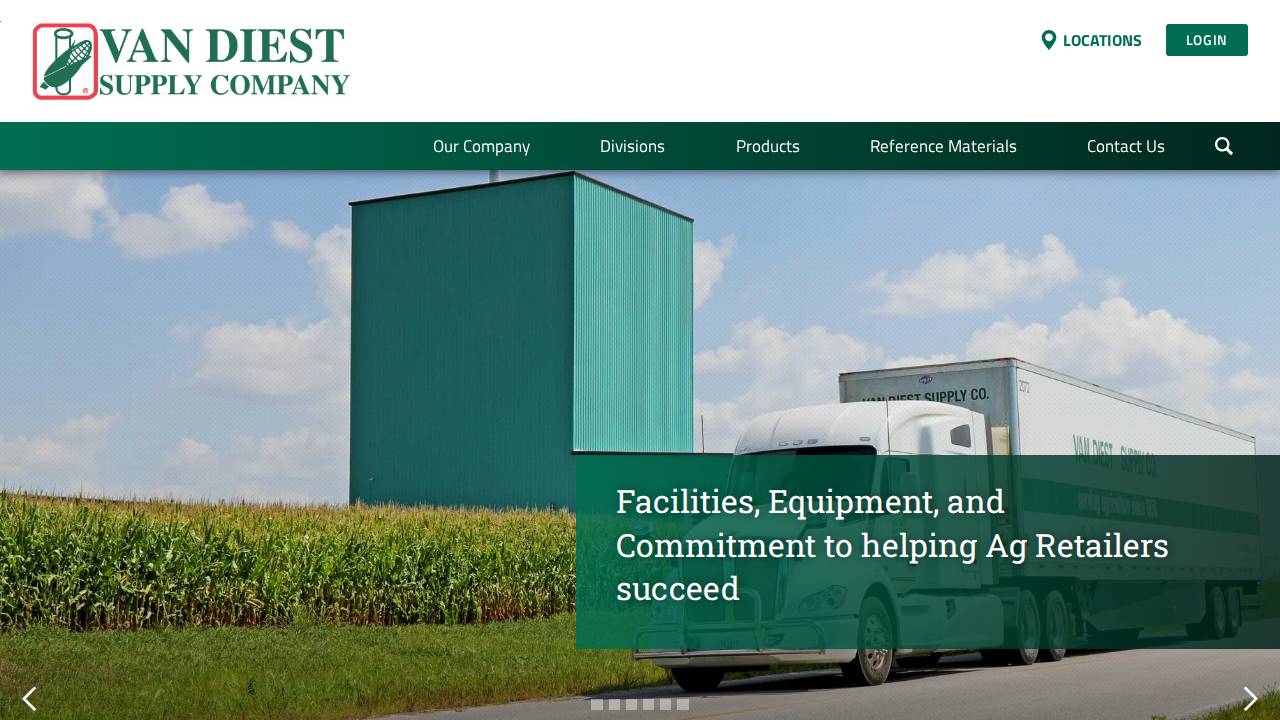 VAN Diest Supply Company website screenshot