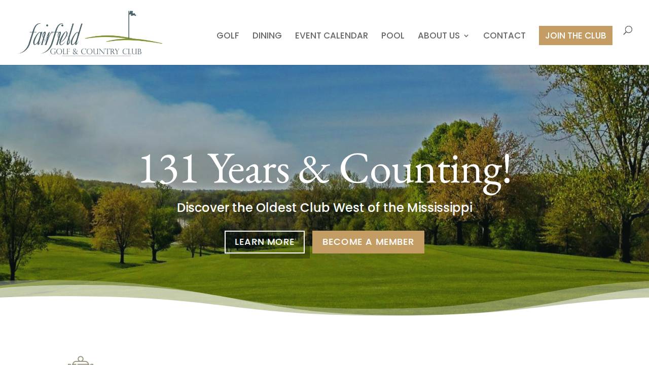 Fairfield Golf AND Country Club website screenshot