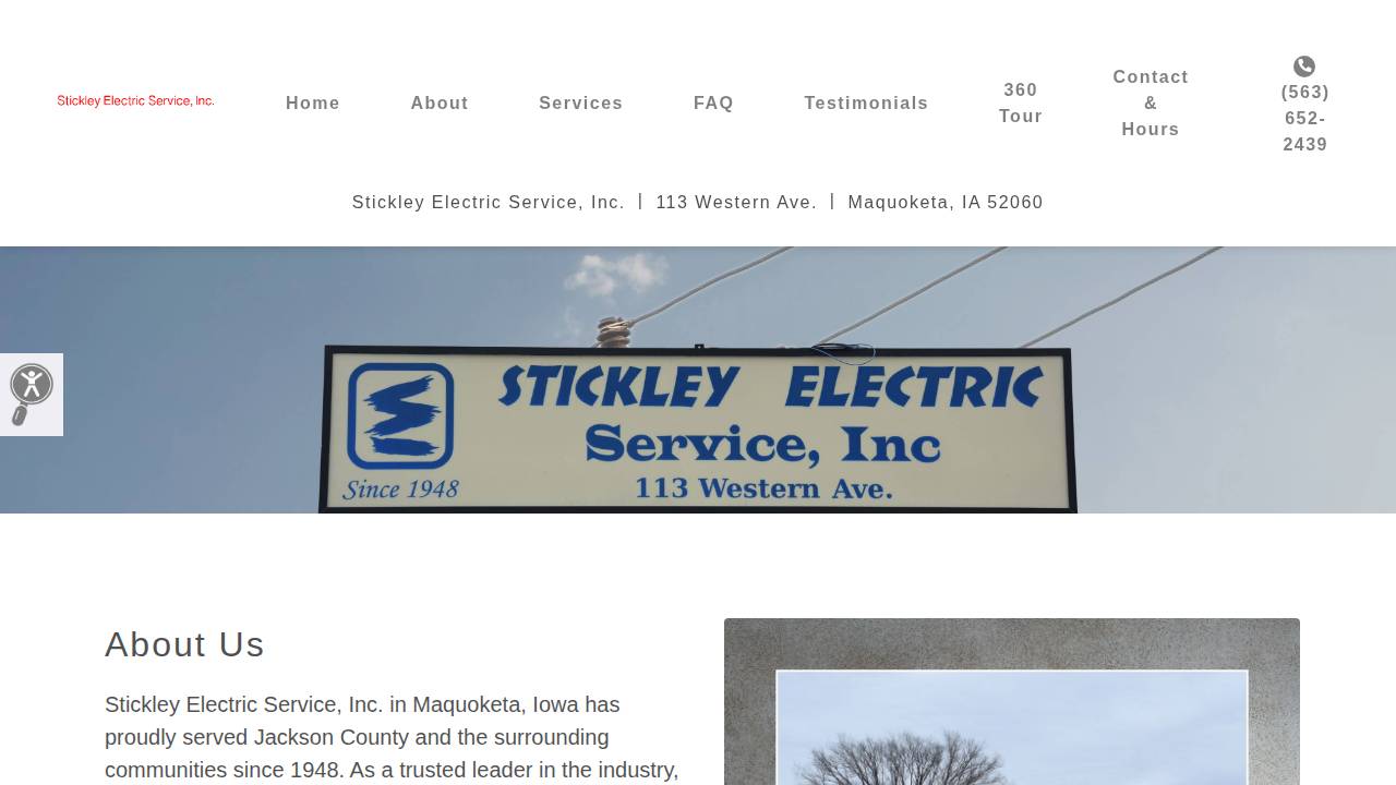 Stickley Electric Service INC website screenshot