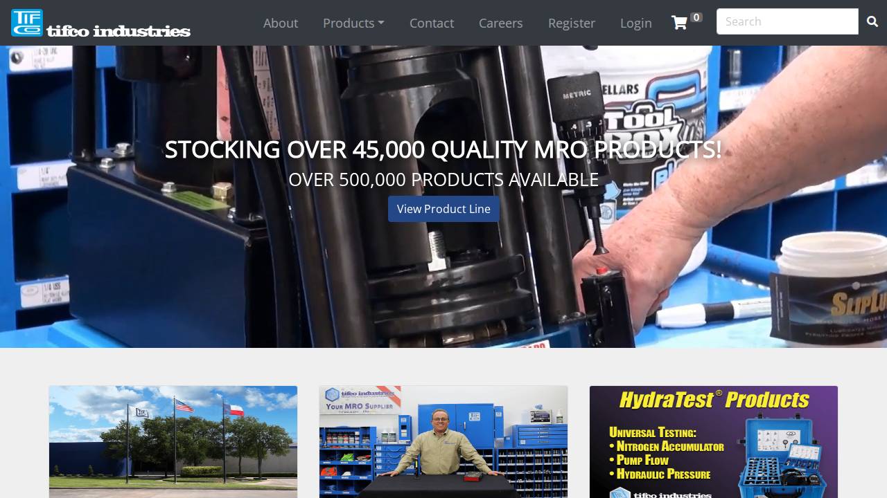 Tifco Industries,inc. website screenshot
