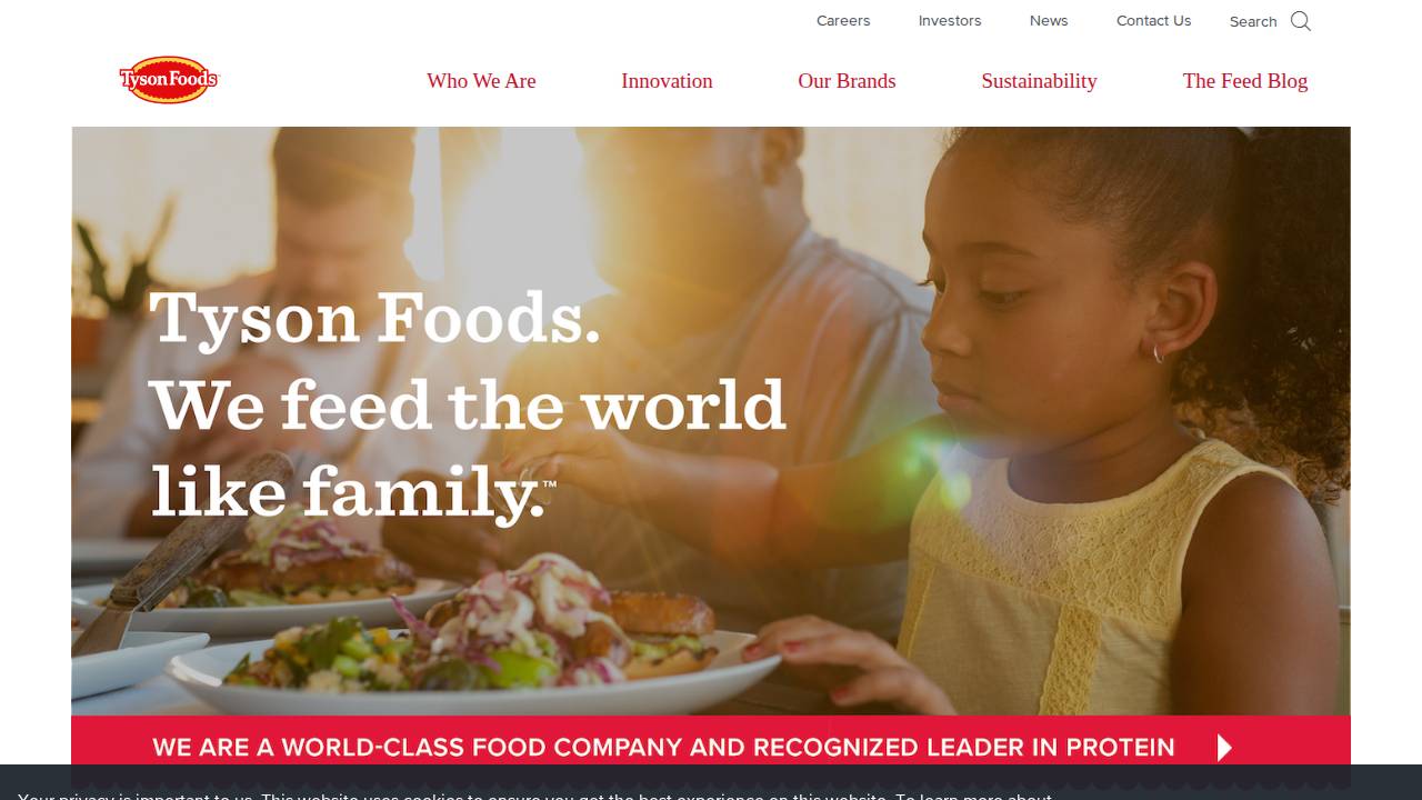 Tyson Fresh Meats INC website screenshot