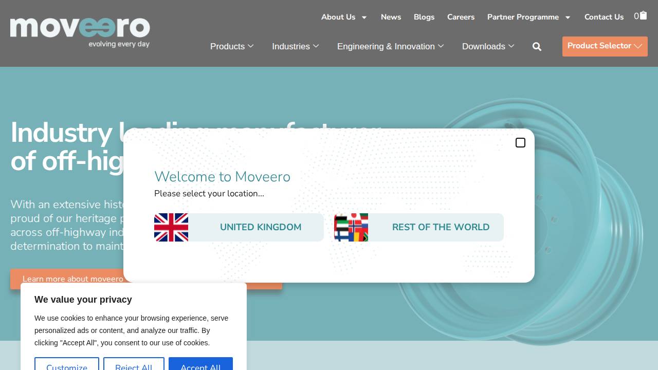 Moveero Inc, Moveero, Inc, GKN Armstrong Wheels INC website screenshot