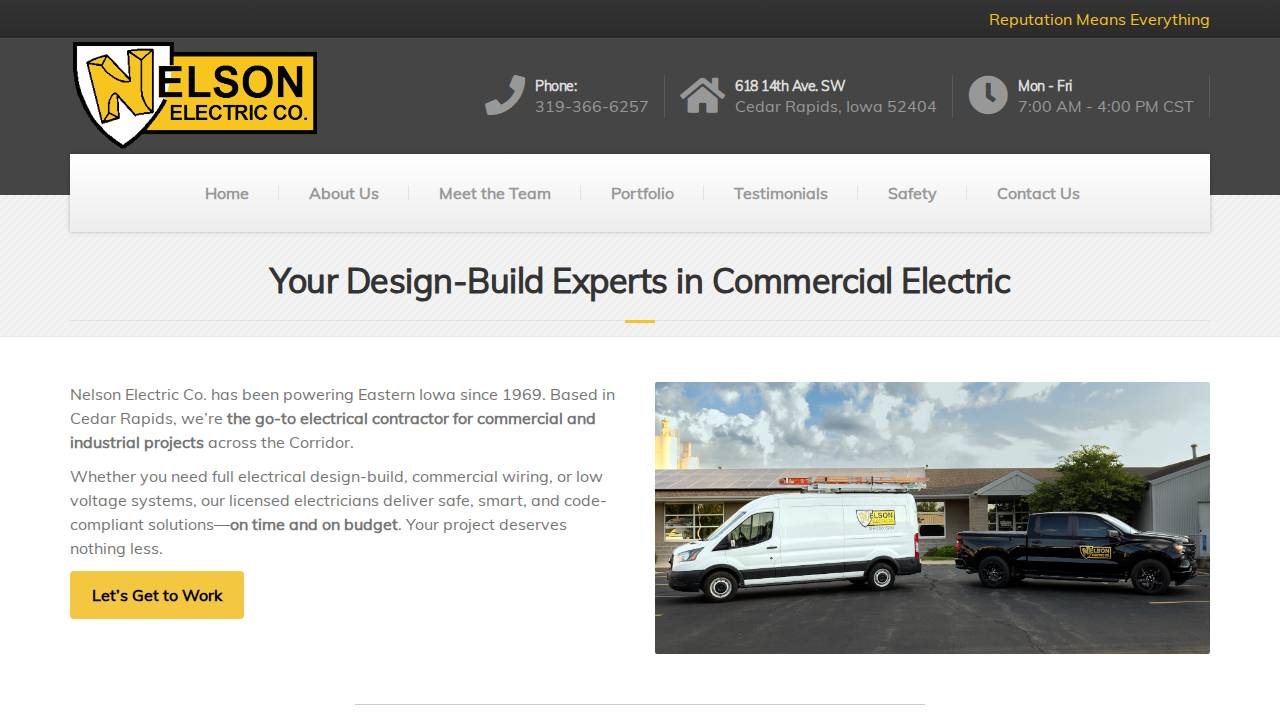 NEC Inc, Nelson Electric CO website screenshot