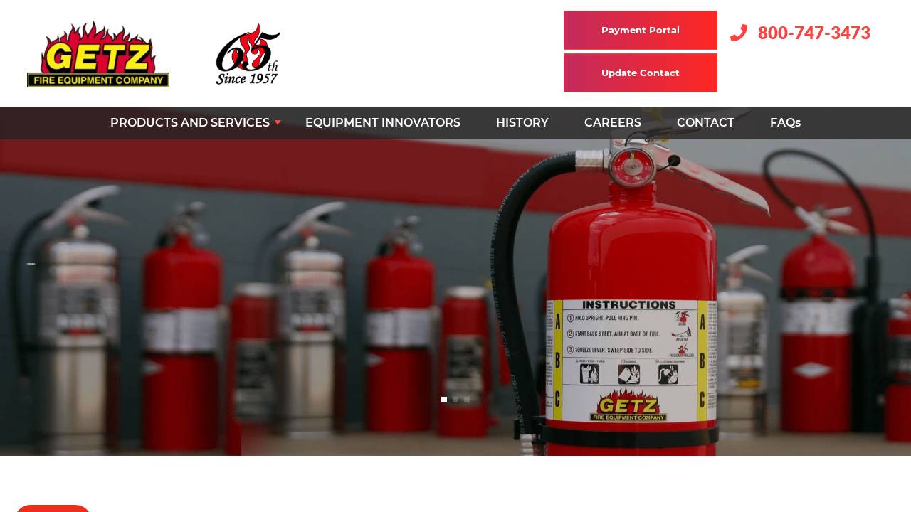 Getz Fire Equipment CO website screenshot