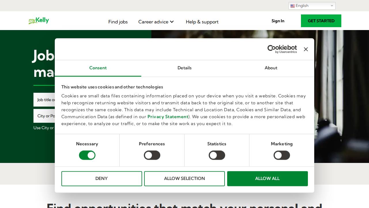 Kelly Services INC website screenshot