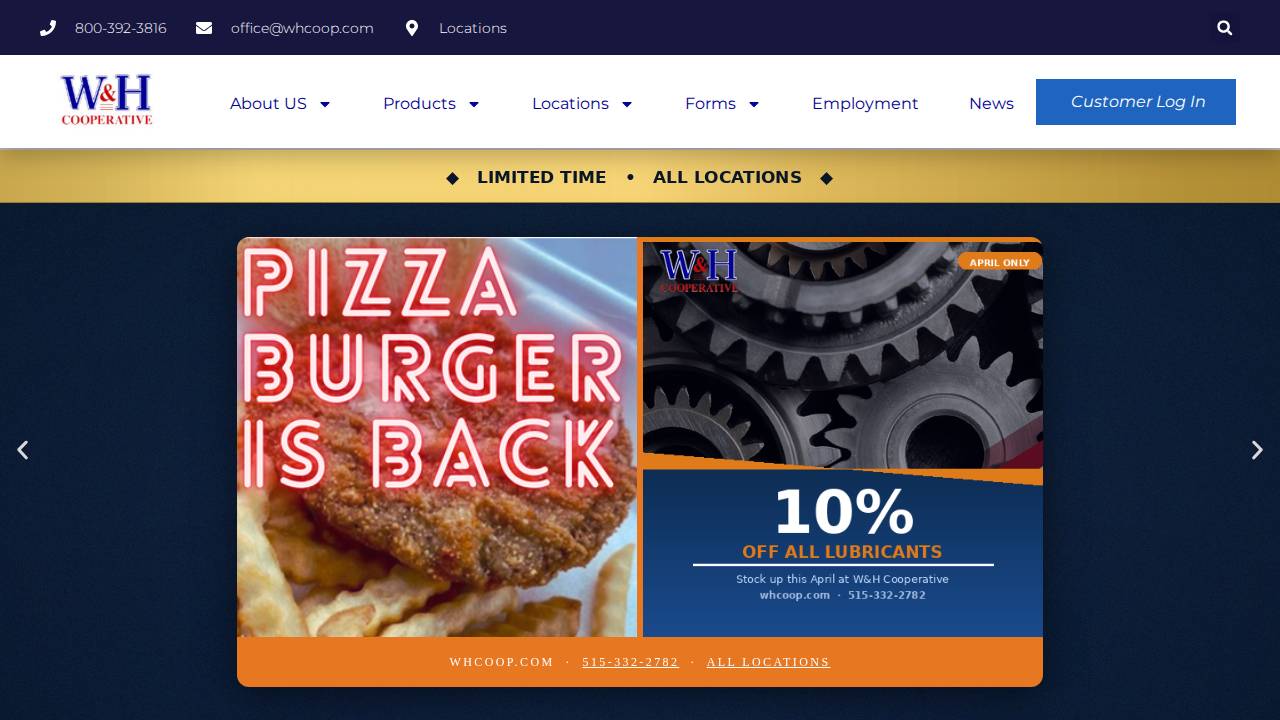 W & H Cooperative OIL Company website screenshot