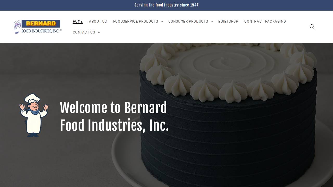 Bernard Food Industries INC website screenshot