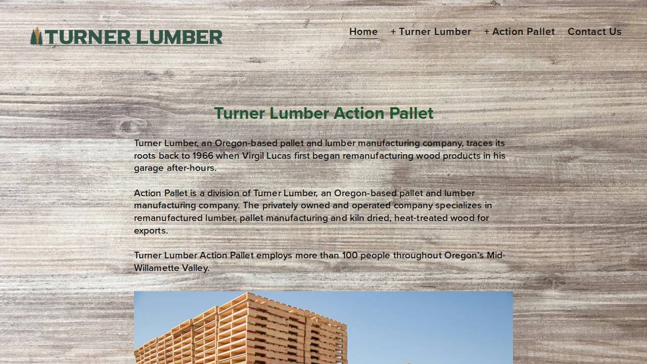Turner Lumber CO INC website screenshot