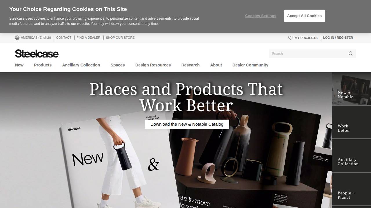Steelcase INC website screenshot
