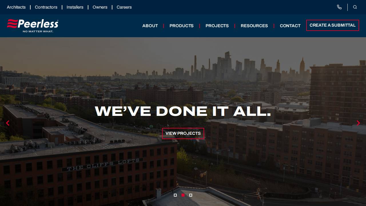 Peerless Products INC website screenshot