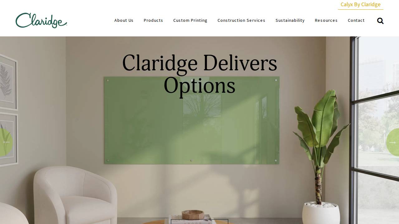 Claridge Products & Equipment INC website screenshot