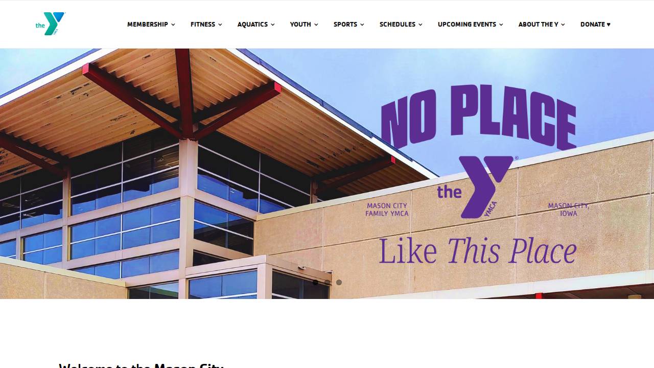 Ymca OF Mason City website screenshot