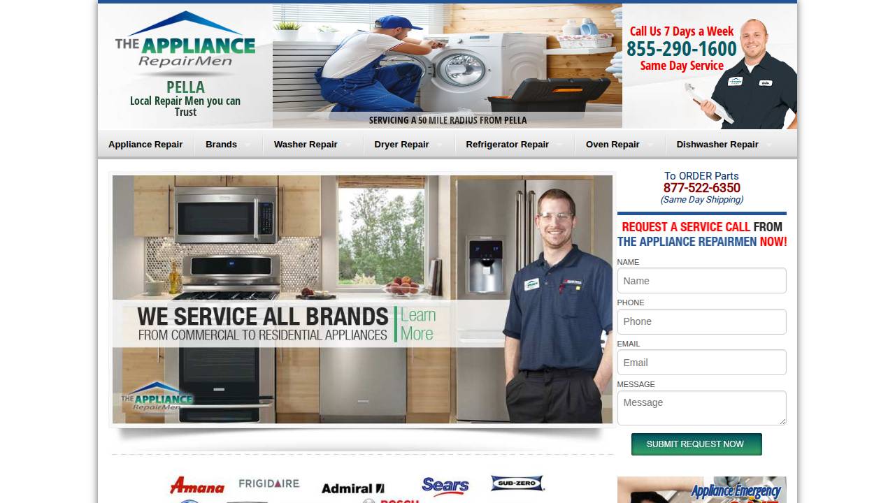 Verhey, Gerrit; Pella Washer Service website screenshot