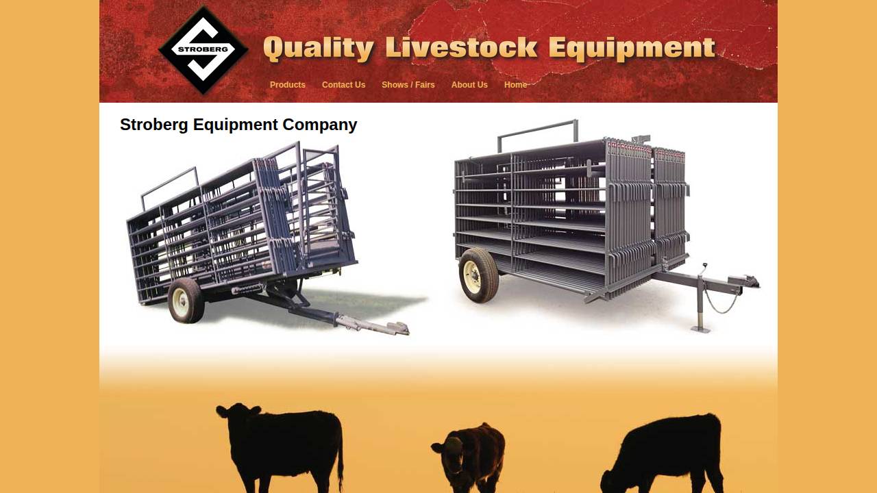 Stroberg Equipment Co., INC website screenshot