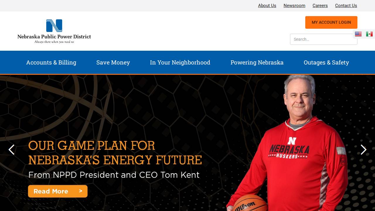 Omaha Public Power District website screenshot