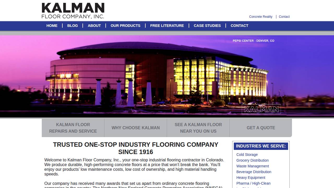 Kalman Floor Company INC website screenshot