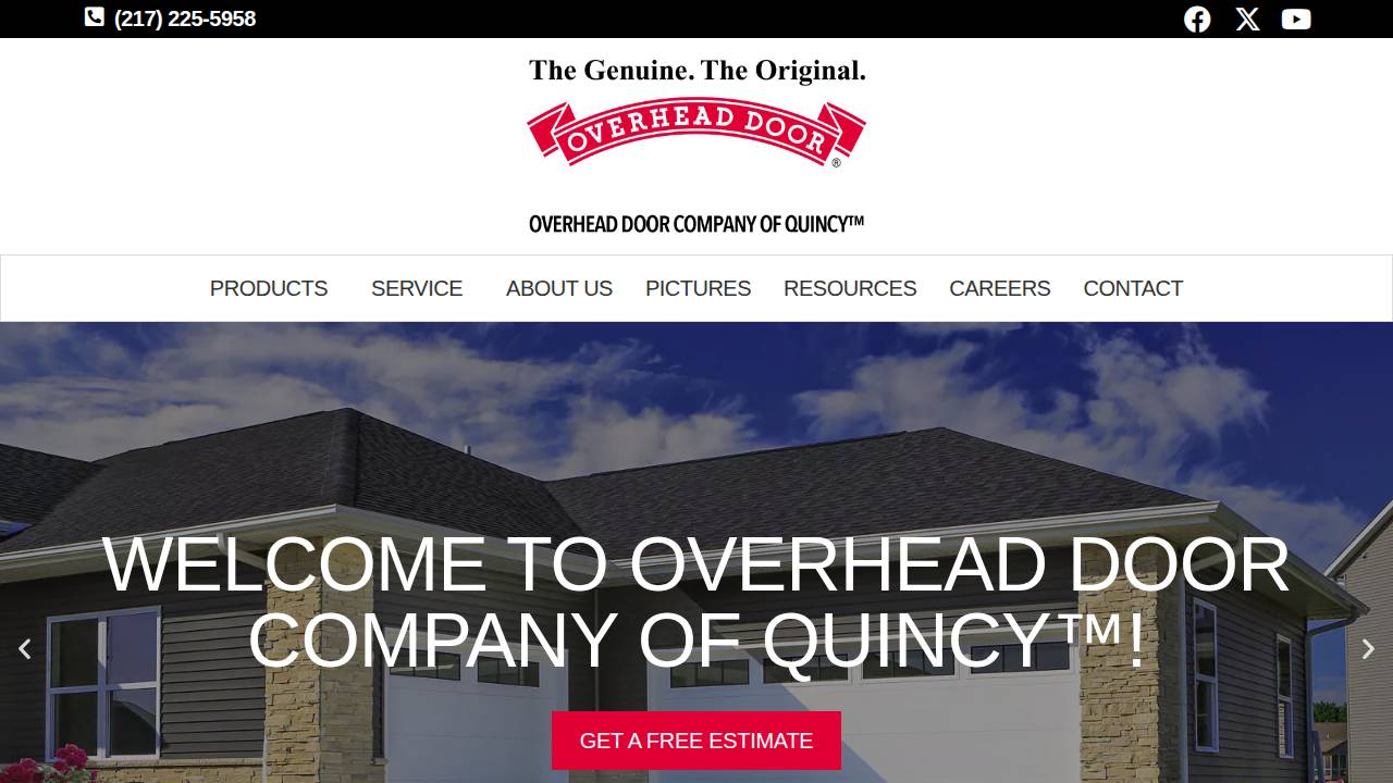 Overhead Door CO OF Quincy INC website screenshot
