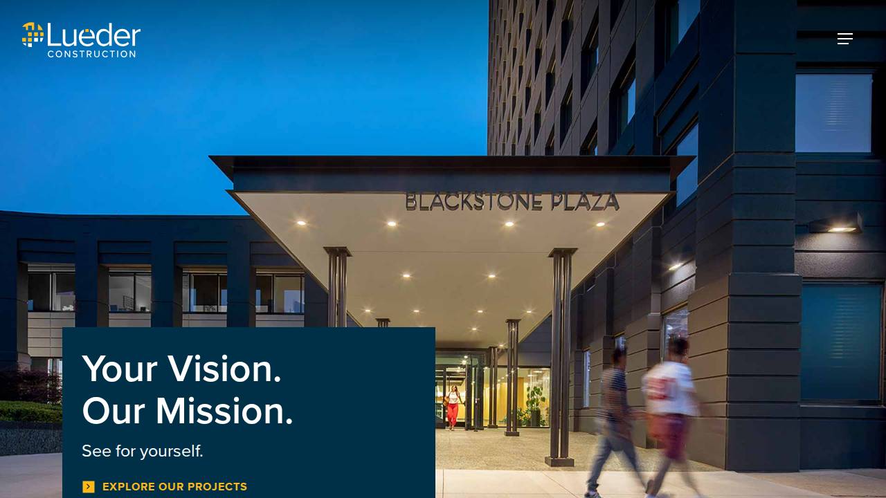 Lueder Construction Company website screenshot