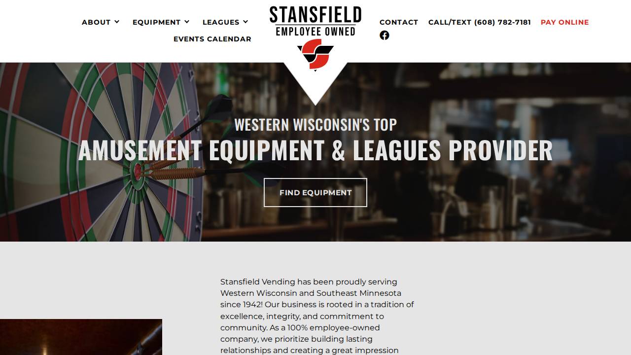 Stansfield Vending INC website screenshot