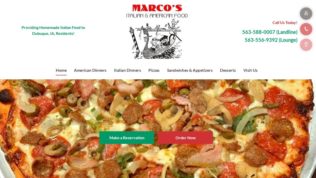 Marcos Inc, Marco's, Inc. website screenshot