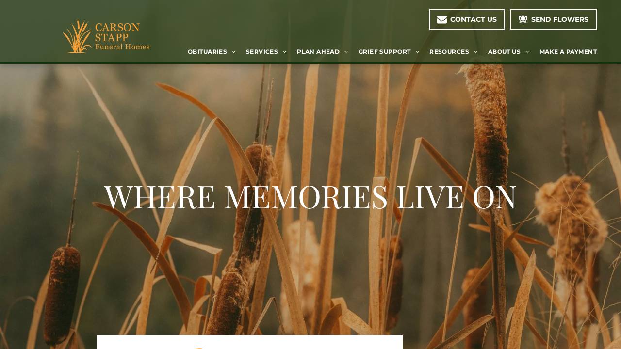Carson Stapp Funeral Homes INC website screenshot