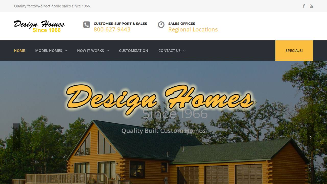 Design Homes Inc, Desi website screenshot