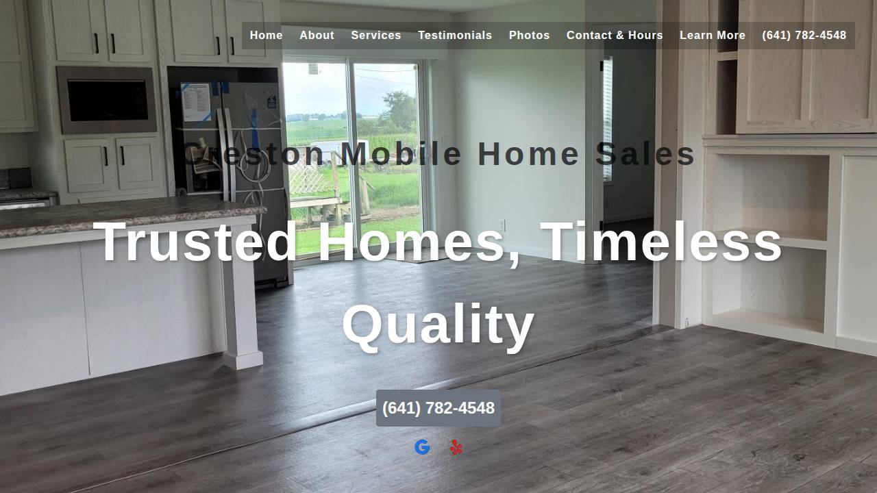 Creston Mobile Homes INC website screenshot