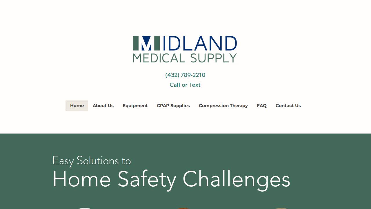 Midland Medical Supply CO website screenshot