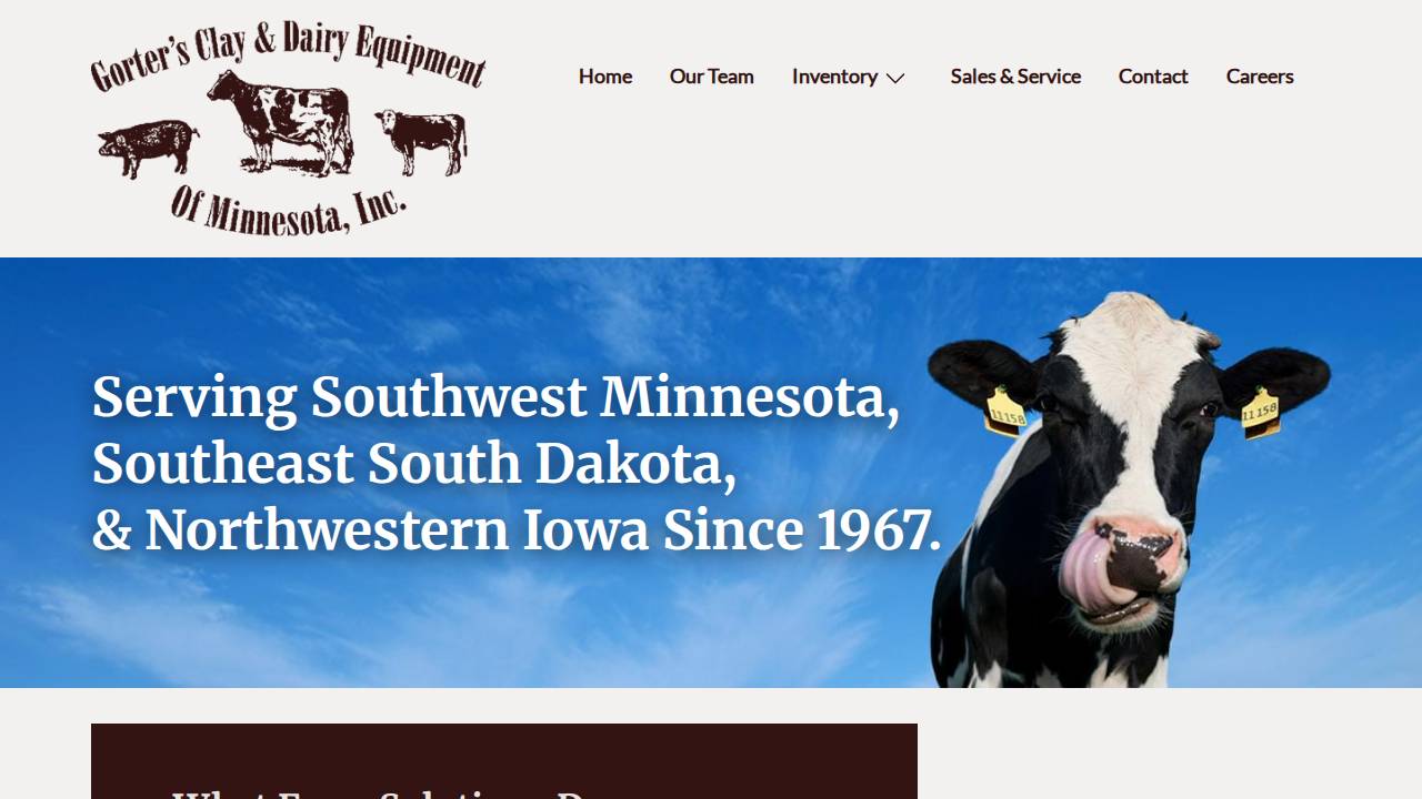 Gorters Clay & Dairy Equip INC website screenshot