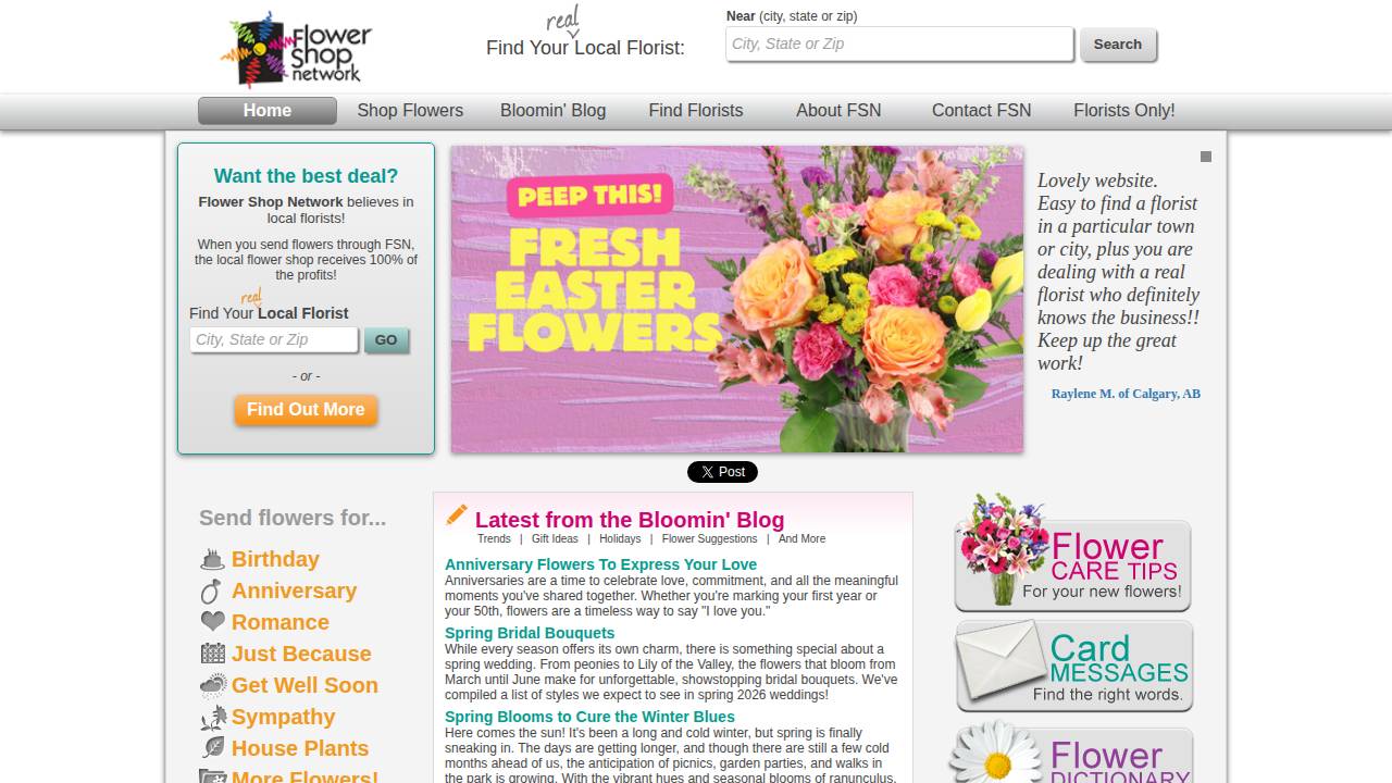 Waterland, Nancy C; Nancys Flowers & Greenhouse website screenshot