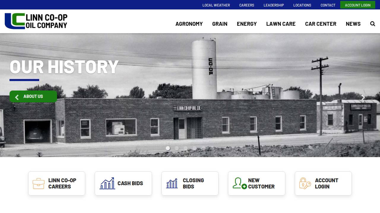 Linn Co-operative OIL CO, Linn Coop OIL CO website screenshot