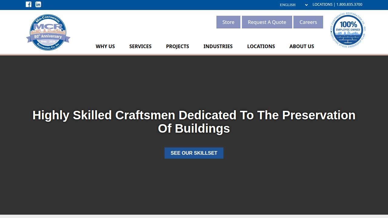 Mid-continental Restoration CO INC website screenshot