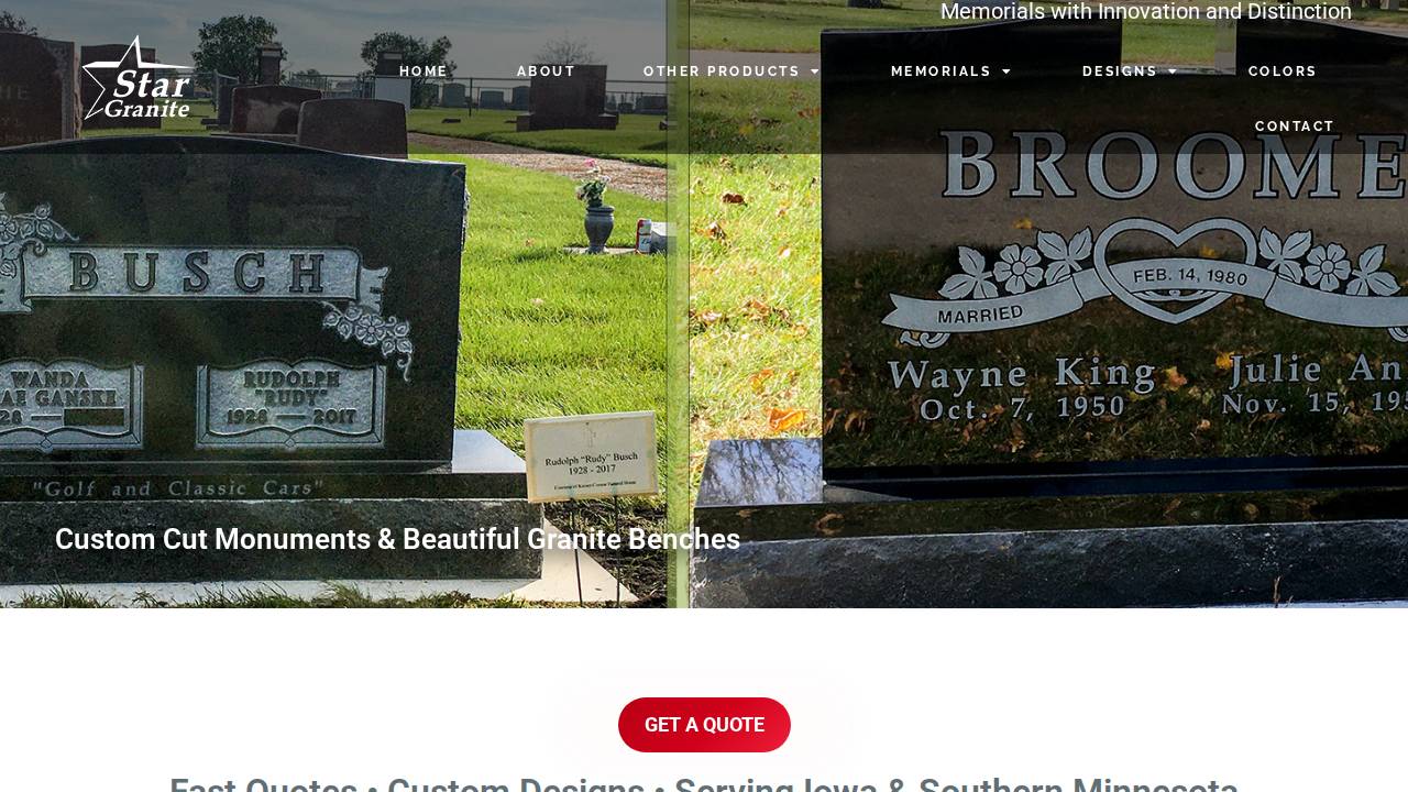 Star Granite Works INC website screenshot