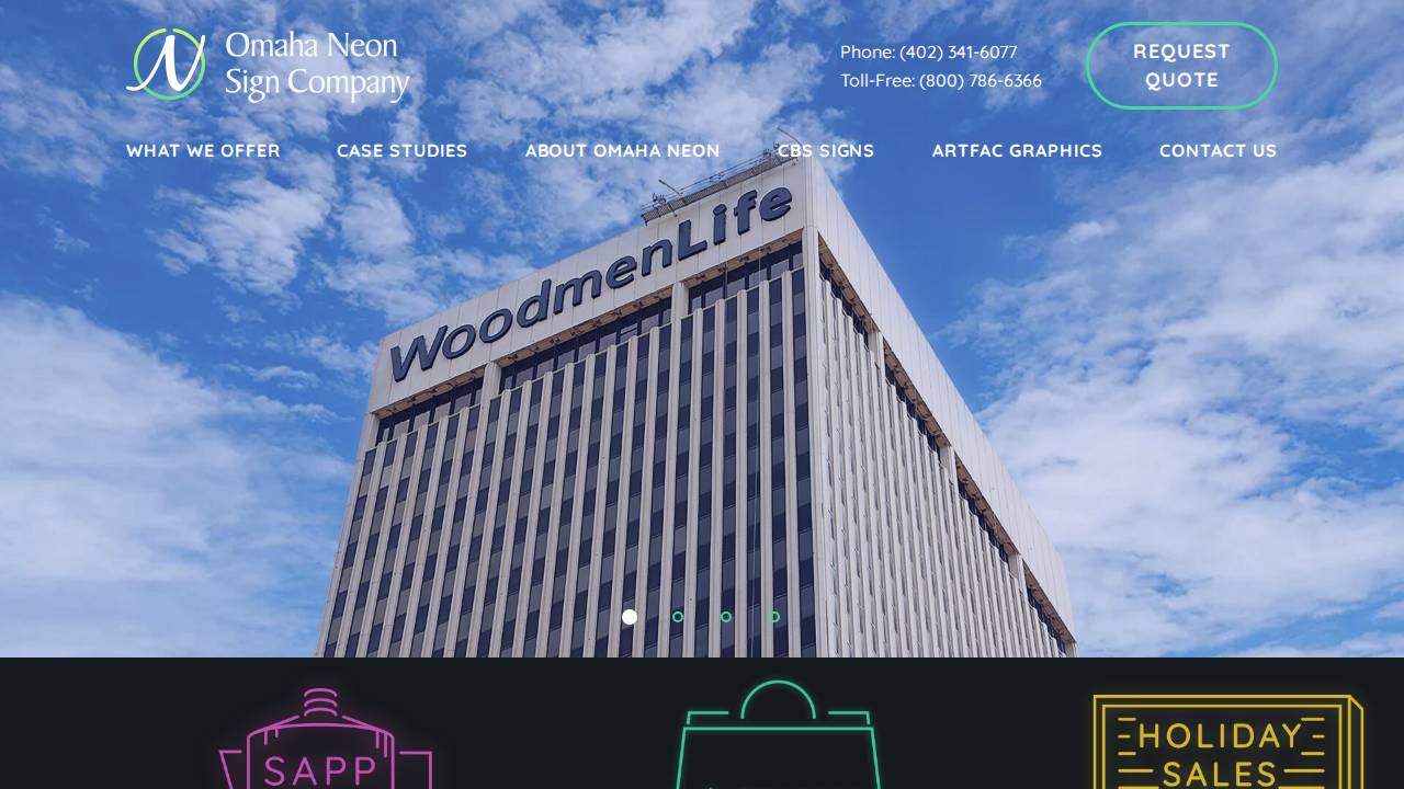 Omaha Neon Sign Company INC website screenshot