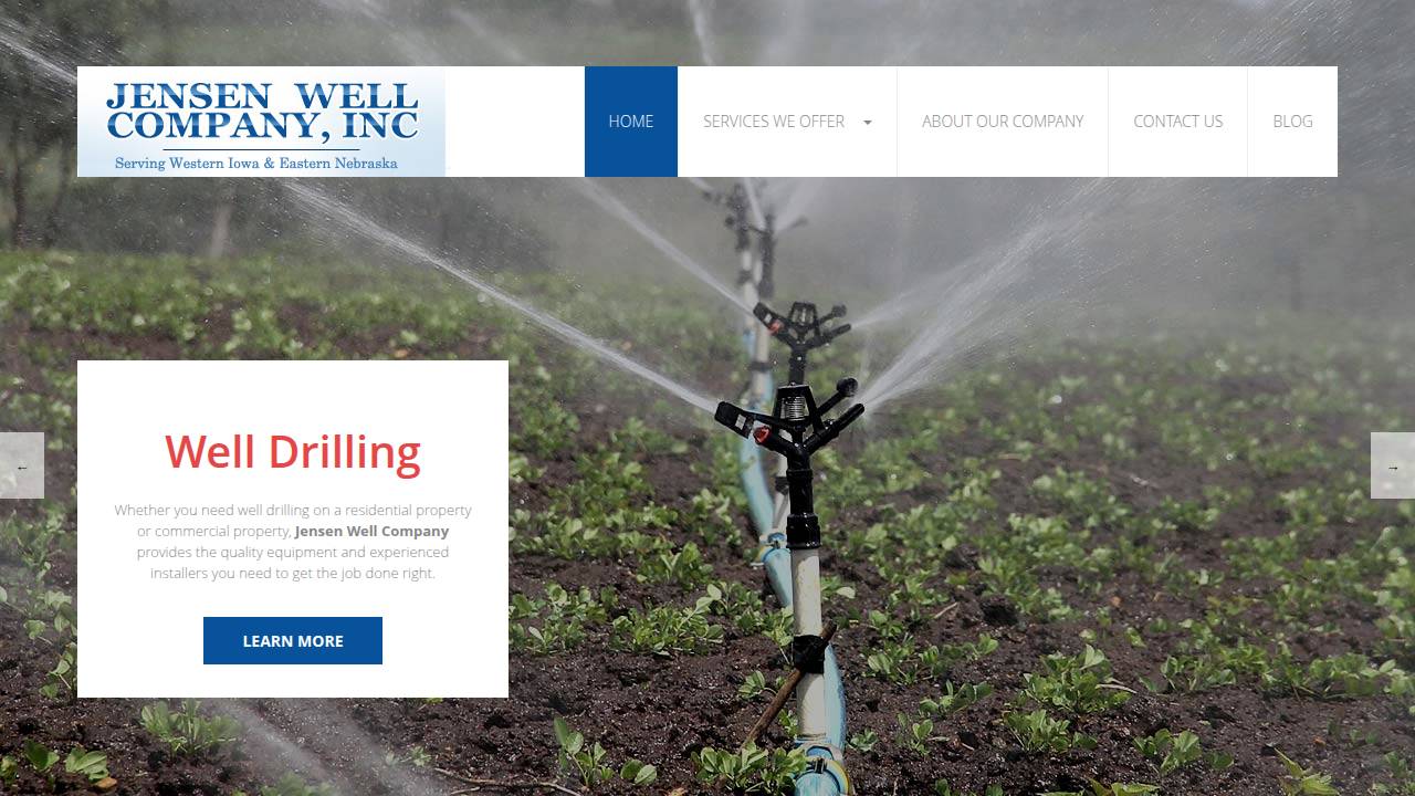 Jensen Well CO INC website screenshot