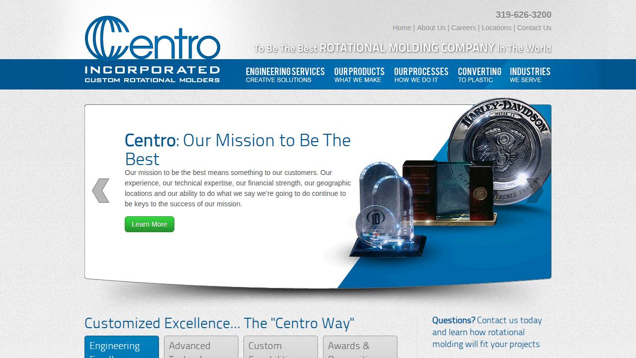 Centro INC website screenshot