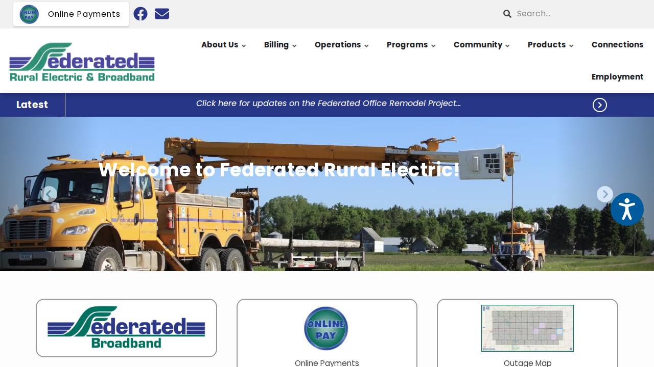 Federated Rural Electric Association website screenshot